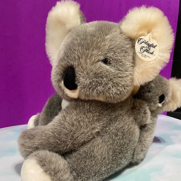 KOALA BEAR FAMILY VINTAGE 80s CHRISMA PLAYFUL PLUSH w/TAGS MOM & BABY KOALA BEAR - Picture 9 of 15